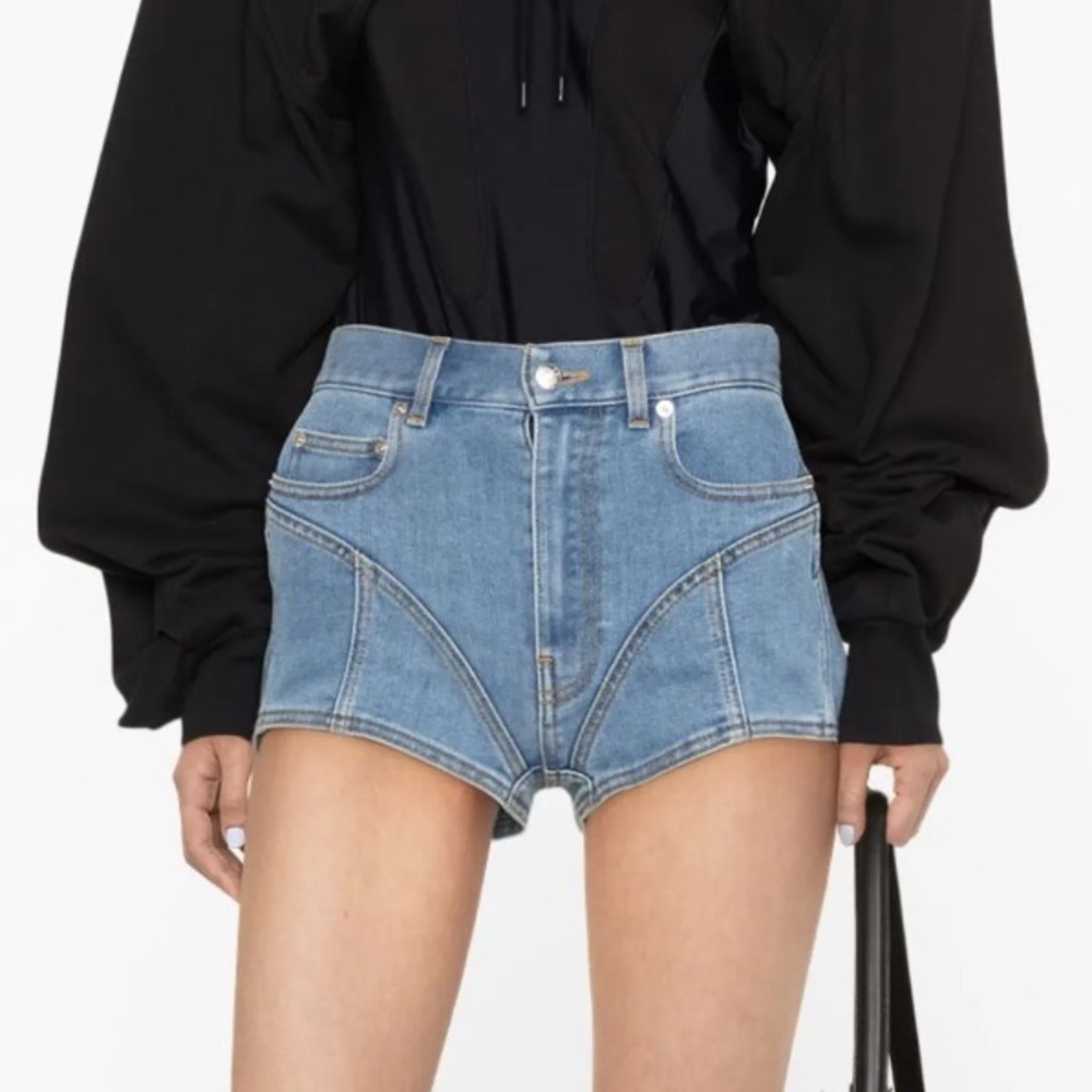 Mugler Blue Jean  Shorts  Denim